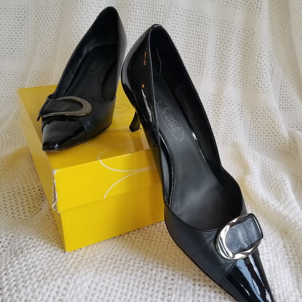 CIRCA Joan & David CJ DARLA BLK Patent Size 7 1/2 7.5